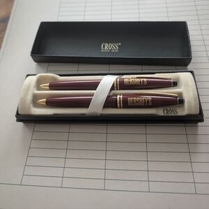 Vintage Cross Pen Pencil SET x Hershey's Burgundy Gold Pen Pencil Set